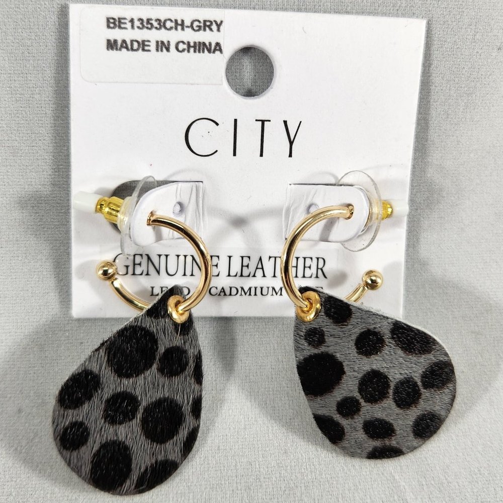 City Earrings  Genuine Leather #141